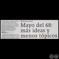 MAYO DEL 68: MÁS IDEAS Y MENOS TÓPICOS - Por JULIÁN SOREL - Domingo, 13 de Mayo de 2018 